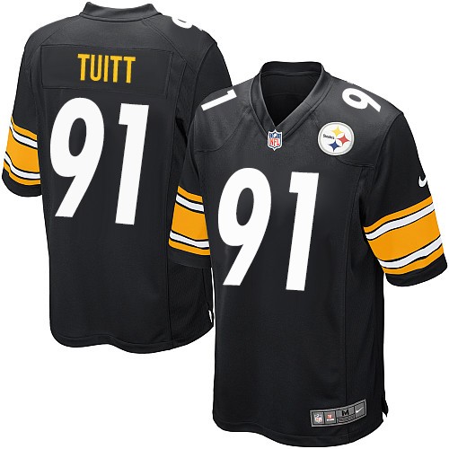 Men's Game Stephon Tuitt Nike Jersey Black Home - #91 NFL Pittsburgh Steelers